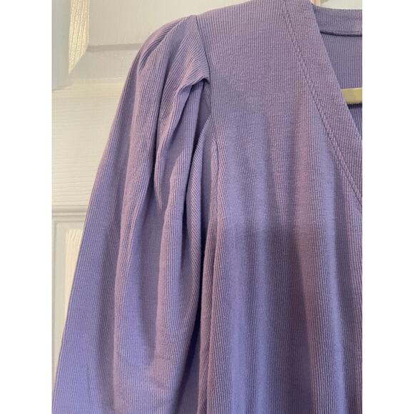 Frame Puff-Sleeve Henley Lilac Top size Large - Picture 2 of 11